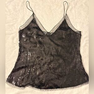 Free People Black Sequin Camisole